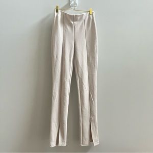 H&M Beige Ribbed Stretch Flare Pants